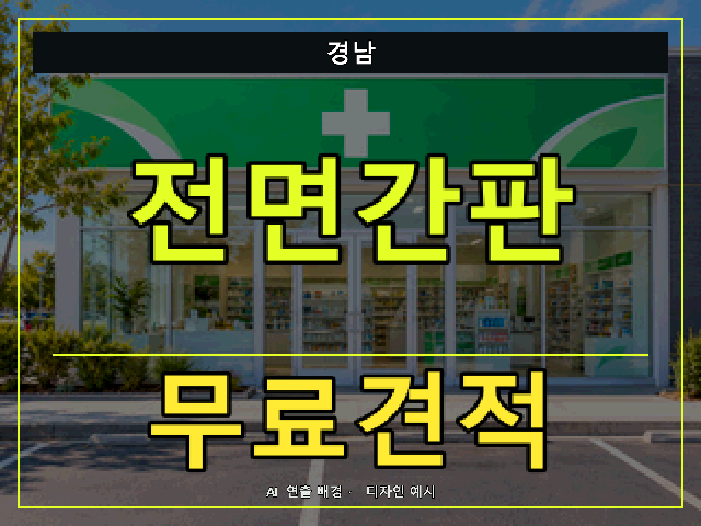 경남 전면간판 무료견적 안내 썸네일 · AI 연출 배경