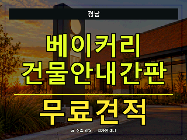 경남 베이커리 건물안내간판 무료견적 안내 썸네일 · AI 연출 배경