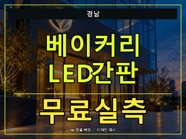 경남 베이커리 LED간판 무료실측 안내 썸네일 · AI 연출 배경