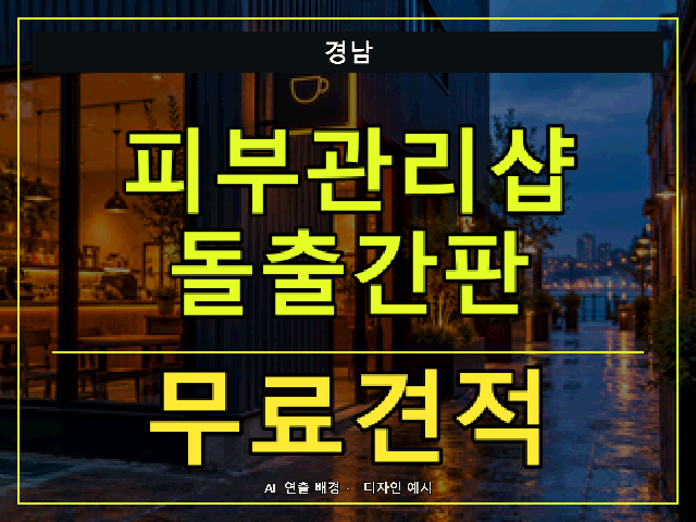경남 피부관리샵 돌출간판 무료견적 안내 썸네일 · AI 연출 배경