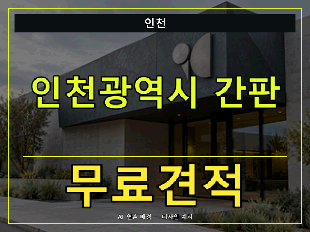 인천 간판 제작 무료견적 안내 썸네일 · AI 연출 배경