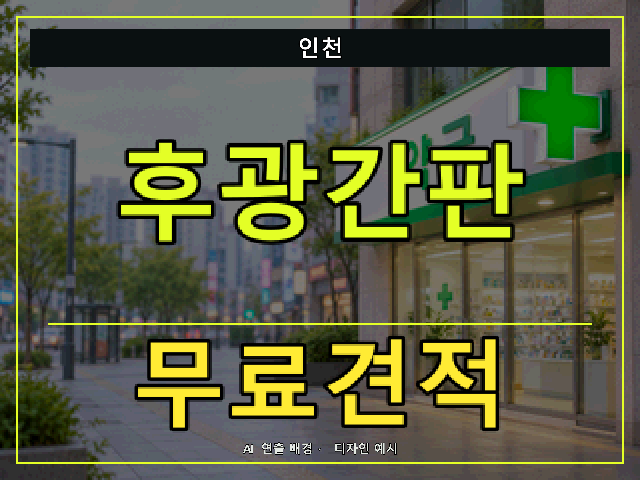 인천 후광간판 무료견적 안내 썸네일 · AI 연출 배경