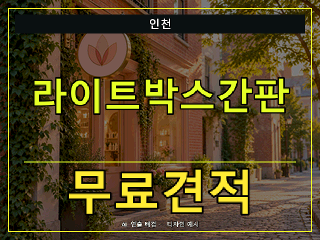 인천 라이트박스간판 무료견적 안내 썸네일 · AI 연출 배경