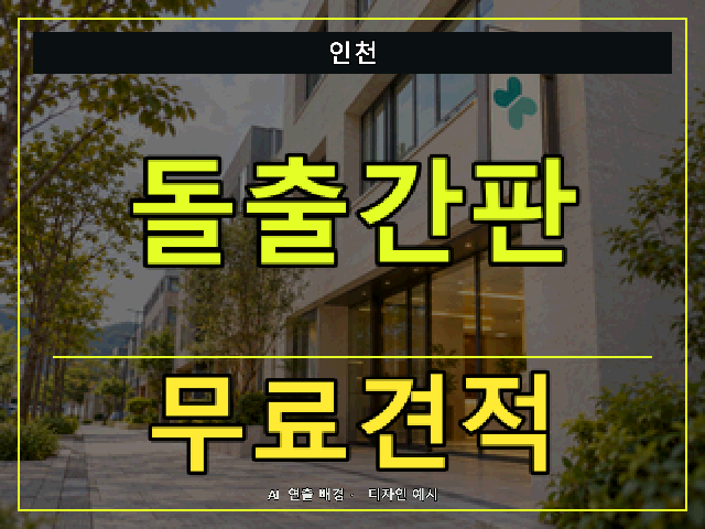 인천 돌출간판 무료견적 안내 썸네일 · AI 연출 배경