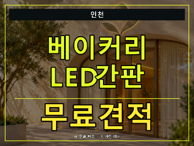 인천 베이커리 LED간판 무료견적 안내 썸네일 · AI 연출 배경