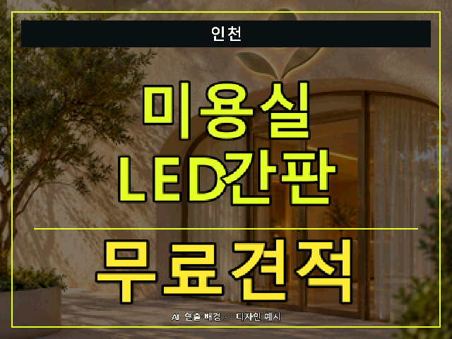 인천 미용실 LED간판 무료견적 안내 썸네일 · AI 연출 배경