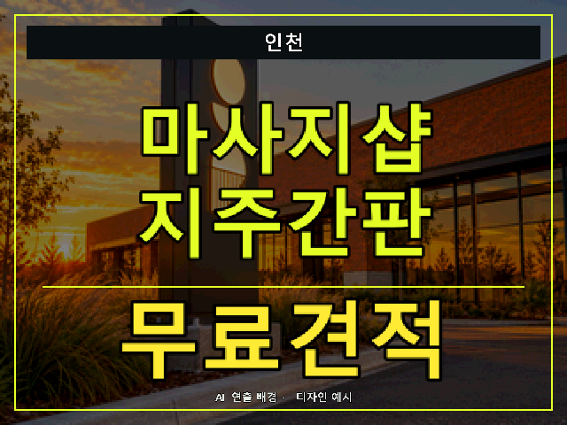 인천 마사지샵 지주간판 무료견적 안내 썸네일 · AI 연출 배경