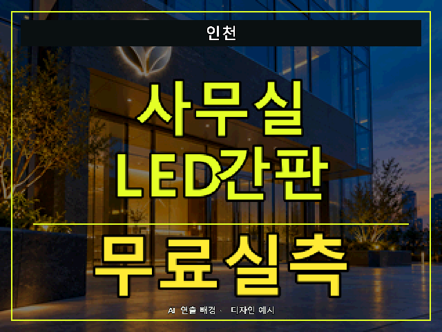 인천 사무실 LED간판 무료실측 안내 썸네일 · AI 연출 배경