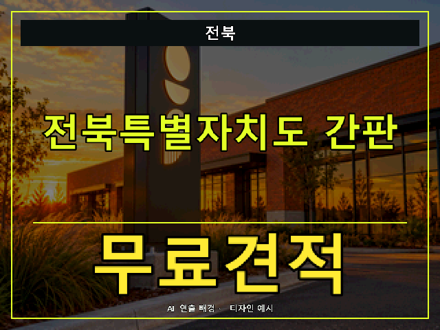 전북 간판 제작 무료견적 안내 썸네일 · AI 연출 배경