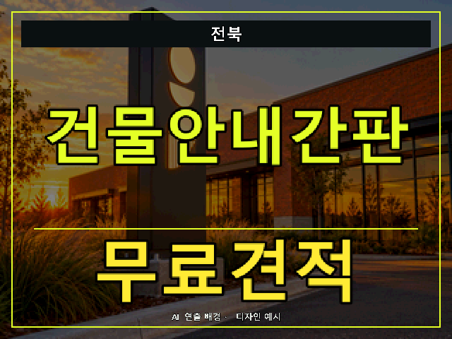 전북 건물안내간판 무료견적 안내 썸네일 · AI 연출 배경