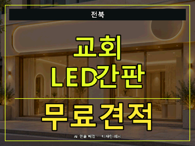 전북 교회 LED간판 무료견적 안내 썸네일 · AI 연출 배경