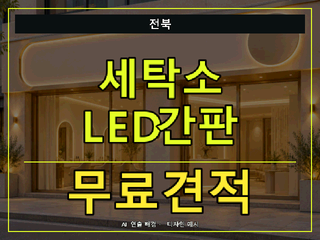 전북 세탁소 LED간판 무료견적 안내 썸네일 · AI 연출 배경