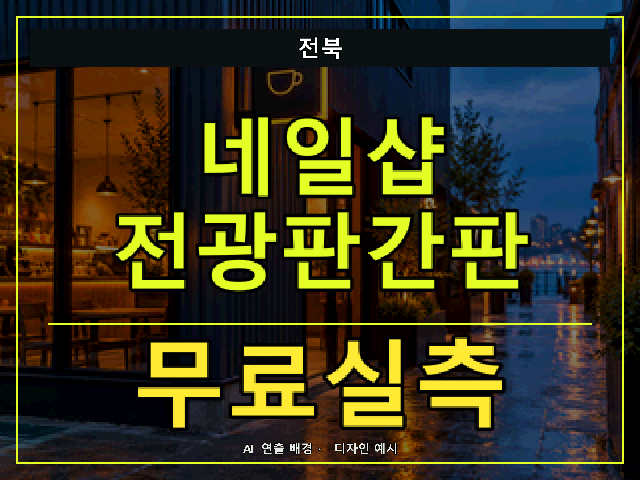 전북 네일샵 전광판간판 무료실측 안내 썸네일 · AI 연출 배경