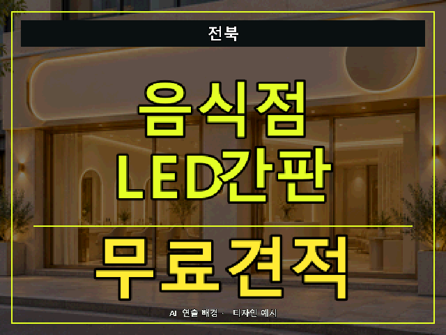 전북 음식점 LED간판 무료견적 안내 썸네일 · AI 연출 배경