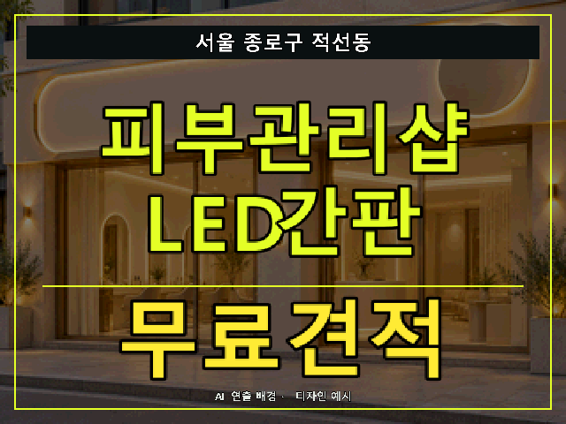 서울 종로구 적선동 피부관리샵 LED간판 무료견적 안내 썸네일 · AI 연출 배경