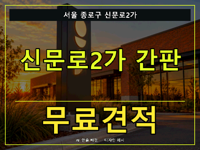 서울 종로구 신문로2가 간판 제작 무료견적 안내 썸네일 · AI 연출 배경