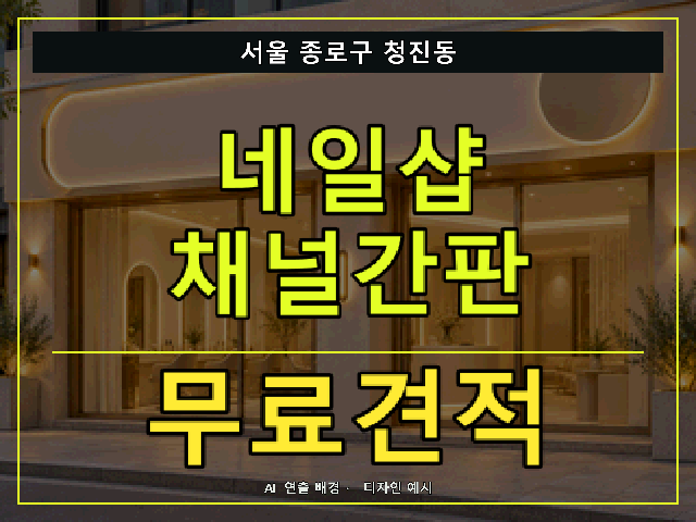 서울 종로구 청진동 네일샵 채널간판 무료견적 안내 썸네일 · AI 연출 배경