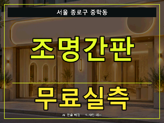 서울 종로구 중학동 조명간판 무료실측 안내 썸네일 · AI 연출 배경