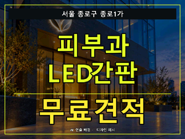 서울 종로구 종로1가 피부과 LED간판 무료견적 안내 썸네일 · AI 연출 배경