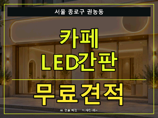 서울 종로구 권농동 카페 LED간판 무료견적 안내 썸네일 · AI 연출 배경