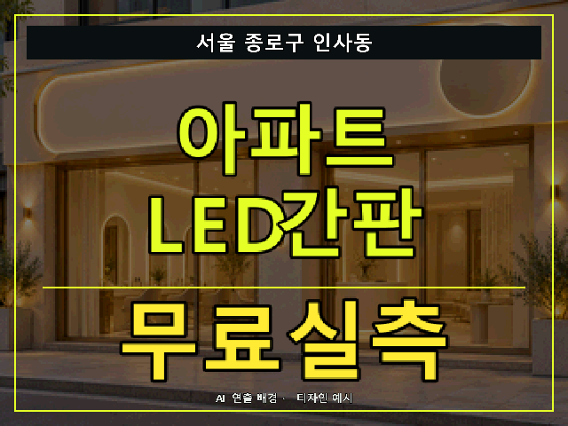 서울 종로구 인사동 아파트 LED간판 무료실측 안내 썸네일 · AI 연출 배경