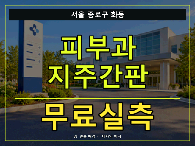 서울 종로구 화동 피부과 지주간판 무료실측 안내 썸네일 · AI 연출 배경