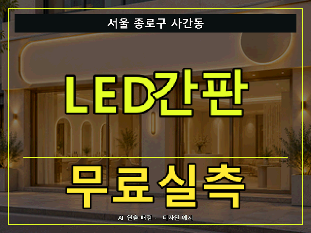 서울 종로구 사간동 LED간판 무료실측 안내 썸네일 · AI 연출 배경