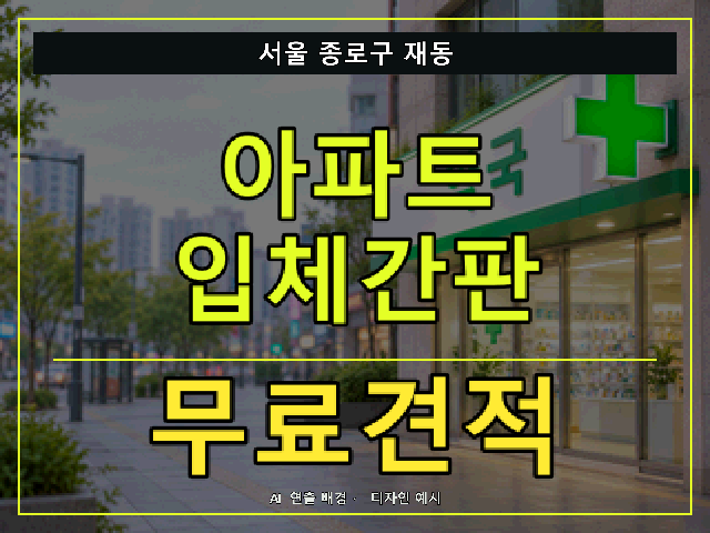 서울 종로구 재동 아파트 입체간판 무료견적 안내 썸네일 · AI 연출 배경