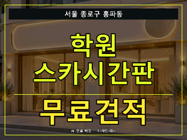 서울 종로구 홍파동 학원 스카시간판 무료견적 안내 썸네일 · AI 연출 배경