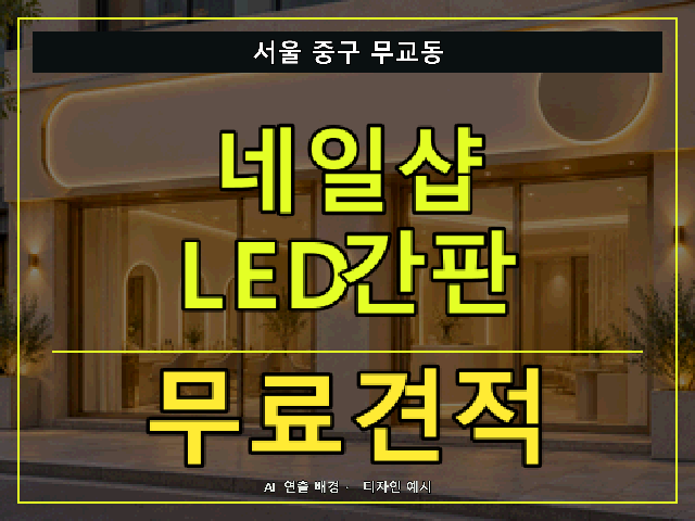서울 중구 무교동 네일샵 LED간판 무료견적 안내 썸네일 · AI 연출 배경