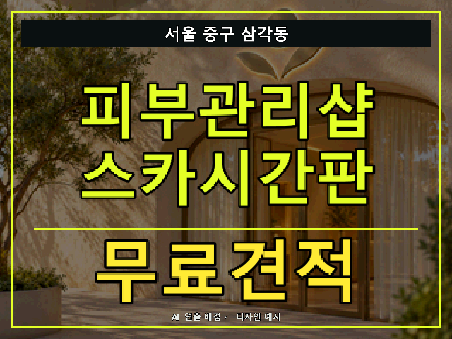 서울 중구 삼각동 피부관리샵 스카시간판 무료견적 안내 썸네일 · AI 연출 배경