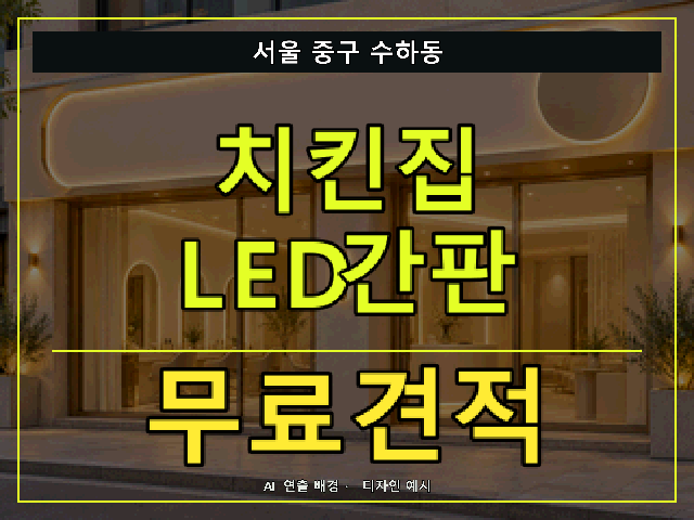 서울 중구 수하동 치킨집 LED간판 무료견적 안내 썸네일 · AI 연출 배경