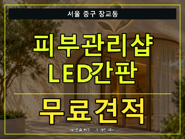 서울 중구 장교동 피부관리샵 LED간판 무료견적 안내 썸네일 · AI 연출 배경