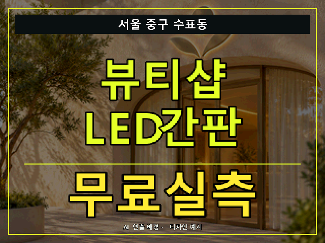 서울 중구 수표동 뷰티샵 LED간판 무료실측 안내 썸네일 · AI 연출 배경