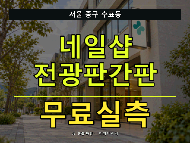 서울 중구 수표동 네일샵 전광판간판 무료실측 안내 썸네일 · AI 연출 배경