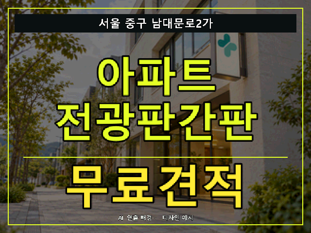 서울 중구 남대문로2가 아파트 전광판간판 무료견적 안내 썸네일 · AI 연출 배경
