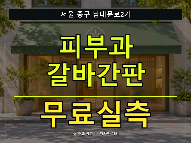 서울 중구 남대문로2가 피부과 갈바간판 무료실측 안내 썸네일 · AI 연출 배경