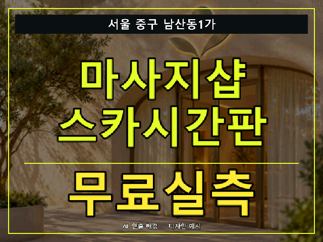 서울 중구 남산동1가 마사지샵 스카시간판 무료실측 안내 썸네일 · AI 연출 배경