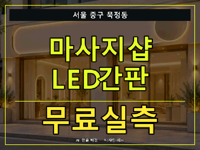서울 중구 묵정동 마사지샵 LED간판 무료실측 안내 썸네일 · AI 연출 배경
