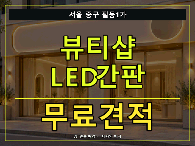 서울 중구 필동1가 뷰티샵 LED간판 무료견적 안내 썸네일 · AI 연출 배경