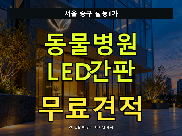 서울 중구 필동1가 동물병원 LED간판 무료견적 안내 썸네일 · AI 연출 배경