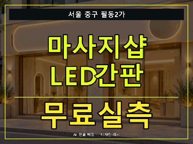 서울 중구 필동2가 마사지샵 LED간판 무료실측 안내 썸네일 · AI 연출 배경