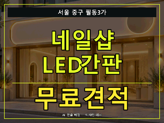 서울 중구 필동3가 네일샵 LED간판 무료견적 안내 썸네일 · AI 연출 배경