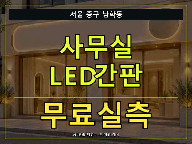 서울 중구 남학동 사무실 LED간판 무료실측 안내 썸네일 · AI 연출 배경