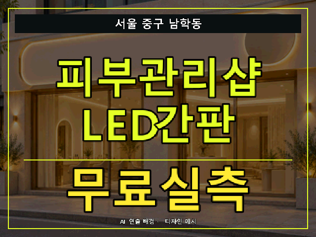 서울 중구 남학동 피부관리샵 LED간판 무료실측 안내 썸네일 · AI 연출 배경
