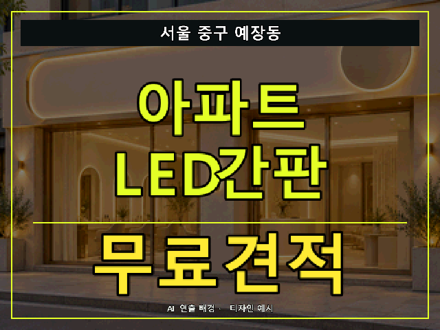 서울 중구 예장동 아파트 LED간판 무료견적 안내 썸네일 · AI 연출 배경