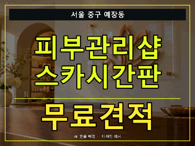 서울 중구 예장동 피부관리샵 스카시간판 무료견적 안내 썸네일 · AI 연출 배경