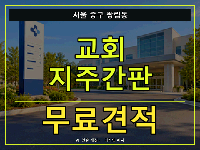 서울 중구 쌍림동 교회 지주간판 무료견적 안내 썸네일 · AI 연출 배경