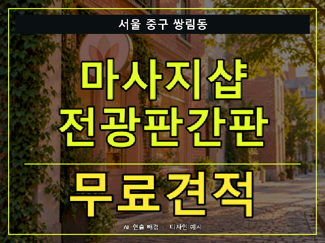 서울 중구 쌍림동 마사지샵 전광판간판 무료견적 안내 썸네일 · AI 연출 배경