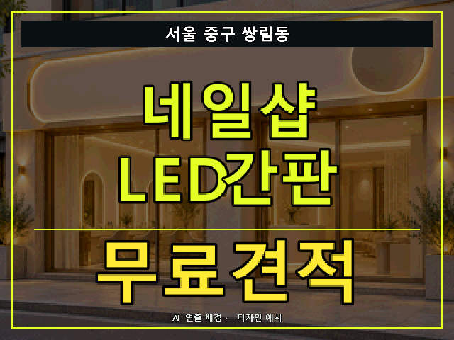 서울 중구 쌍림동 네일샵 LED간판 무료견적 안내 썸네일 · AI 연출 배경